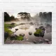 Misty Hot Springs Nature Canvas Print