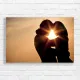 Romantic Sunset Couple Silhouette Canvas Print