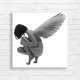 Serene Angelic Figure BW Canvas Print