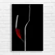 Elegant Red Wine Glass & Bottle Silhouette Canvas Print