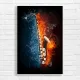 Fire and Water Saxophone Art Canvas Print