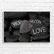 Inspirational Words Heart Stone Canvas Print