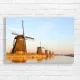 Dutch Windmills at Sunset Canvas Print