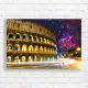 Colosseum Fireworks Canvas Print | Rome Art