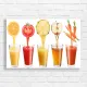 Vibrant Fruit Juices Pouring Canvas Print