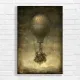 Steampunk Floating Island & Hot Air Balloon Canvas Print