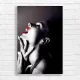 Dramatic Red Lips Woman Portrait Canvas Print