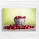 Fresh Red Cherries in Bucket Canvas Print
