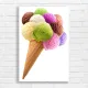 Vibrant Ice Cream Cone Canvas Print
