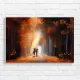 Serene Horse & Rider Autumn Path Canvas Print