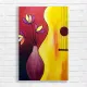 Vibrant Guitar & Flowers Canvas Print