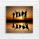 Joyful Friends Sunset Silhouette Canvas Print