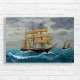 Vintage Tall Ship Sailing Rough Seas Canvas Print