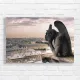 Gargoyle Overlooking Paris Gothic Cityscape Canvas Print