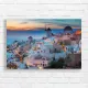 Santorini Sunset Village Canvas Print