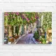 Charming Athens Street Floral Canvas Print