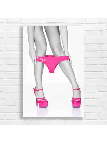 Bold Pink Butterfly Thong & Heels Canvas Print