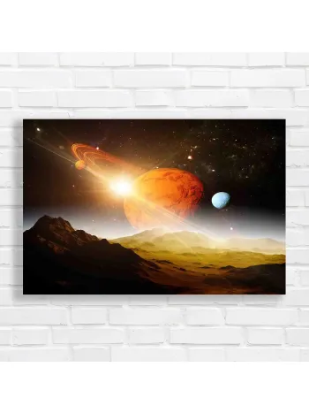 Cosmic Horizon Planet Rings Canvas Print