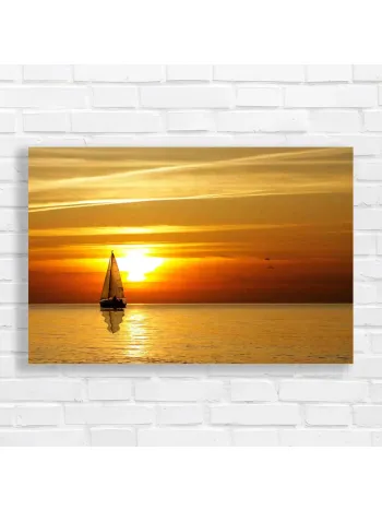 Serene Sailboat Sunset Canvas Print