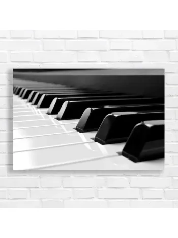 Abstract Piano Keys Black & White Canvas Print