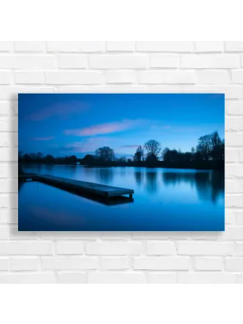 Tranquil Blue Lake Dock Canvas Print