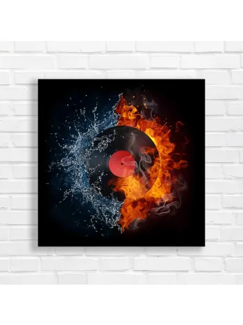 Vinyl Record Fire & Water Canvas Print