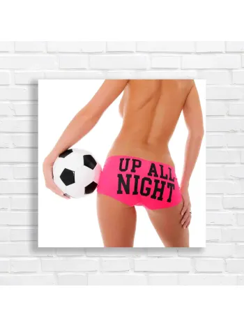Bold Pink Soccer 'Up All Night' Canvas Print
