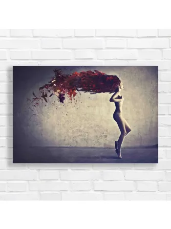 Ethereal Woman Abstract Hair Canvas Print