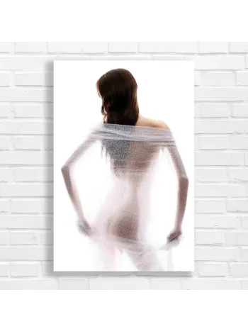 Ethereal Grace Woman Wrapped in Gauze Canvas Print