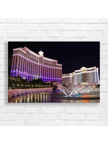 Las Vegas Bellagio & Caesars Palace Canvas Print