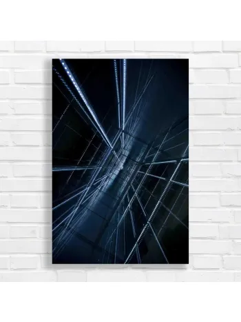 Geometric Light Grid Modern Abstract Canvas Print