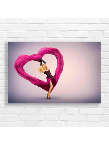 Elegant Fuchsia Heart Dancer Canvas Print