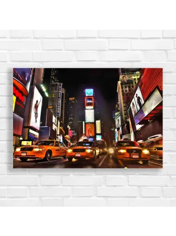 Times Square NYC Yellow Cab Canvas Print