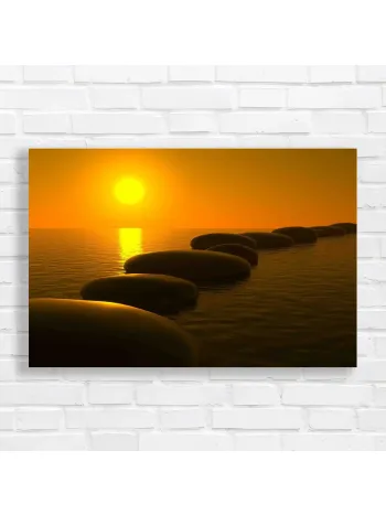 Serene Sunset Zen Stones Canvas Print