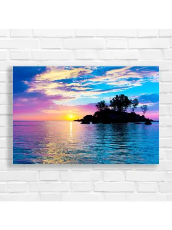 Tropical Sunset Island Serenity Canvas Print