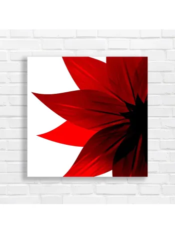 Bold Red Floral Petal Abstract Canvas Print