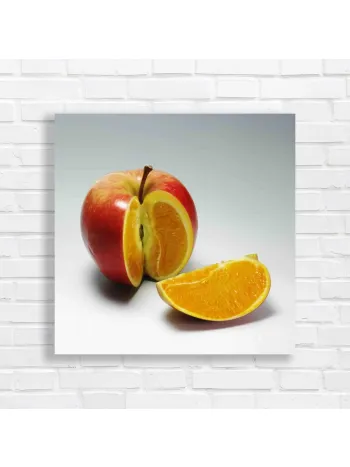 Apple Orange Fusion Modern Art Canvas Print