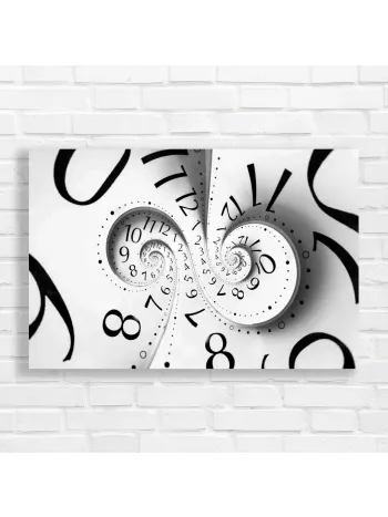 Infinite Time Spiral Black & White Canvas Print