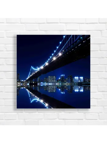 New York City Bridge Nightscape Canvas Print
