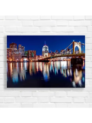Pittsburgh Skyline at Night Canvas Print