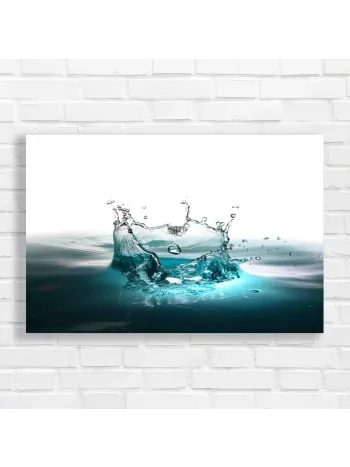 Aqua Splash Serenity: Modern Water Canvas Print