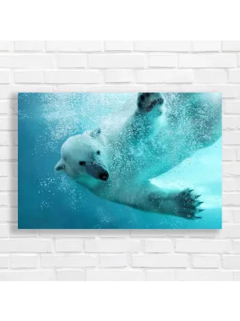 Majestic Polar Bear Underwater Arctic Adventure Canvas Print