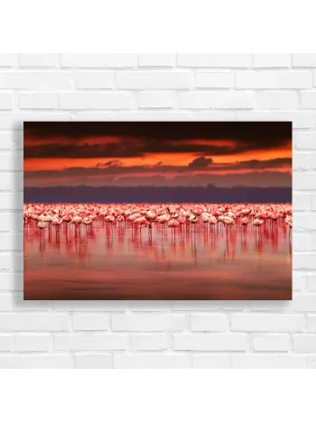 Flamingo Paradise Sunset Canvas Print
