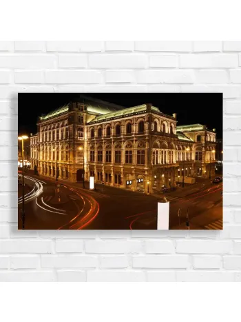 Vienna Opera House Night Cityscape Canvas Print