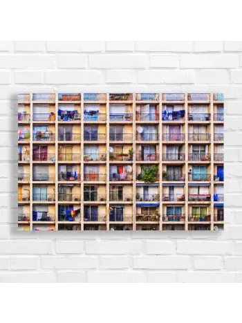 Urban Balconies Impressionist Canvas Print