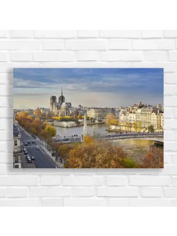 Parisian Autumn Notre Dame Canvas Print