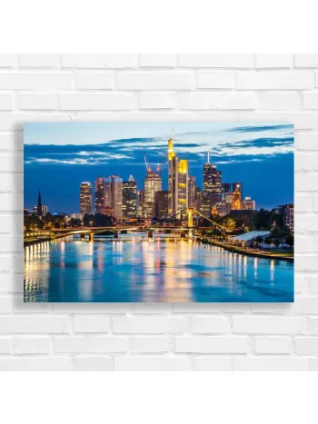 Frankfurt Skyline at Dusk Canvas Print