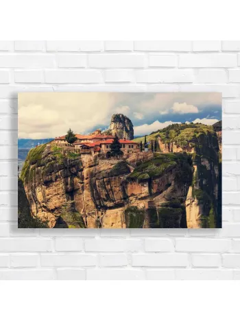 Meteora Monasteries Greece Sky-High Canvas Print
