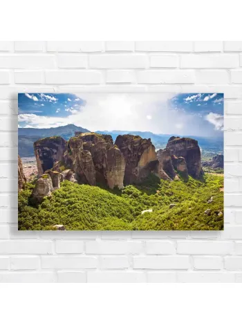Majestic Meteora Rock Formations Canvas Print