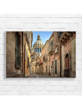 Italian Streetscape with Dome Canvas Print